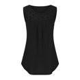 thumbnail image 6 of JINMGG Women's Fashion Solid Color Square Neck Comfortable Loose T-Shirt Sleeveless Blouse Casual Tops Black M, 6 of 7