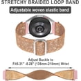 thumbnail image 3 of 20mm Shiny Stretchy Nylon Watch Bands Compatible for Samsung Galaxy Watch 6 5 4 44 40mm/Watch 5 Pro 45mm/ Watch 6 Classic 43 47mm/Watch 4 Classic 46 42mm,Adjustable Elastic Braided Sport Women Strap, 3 of 7