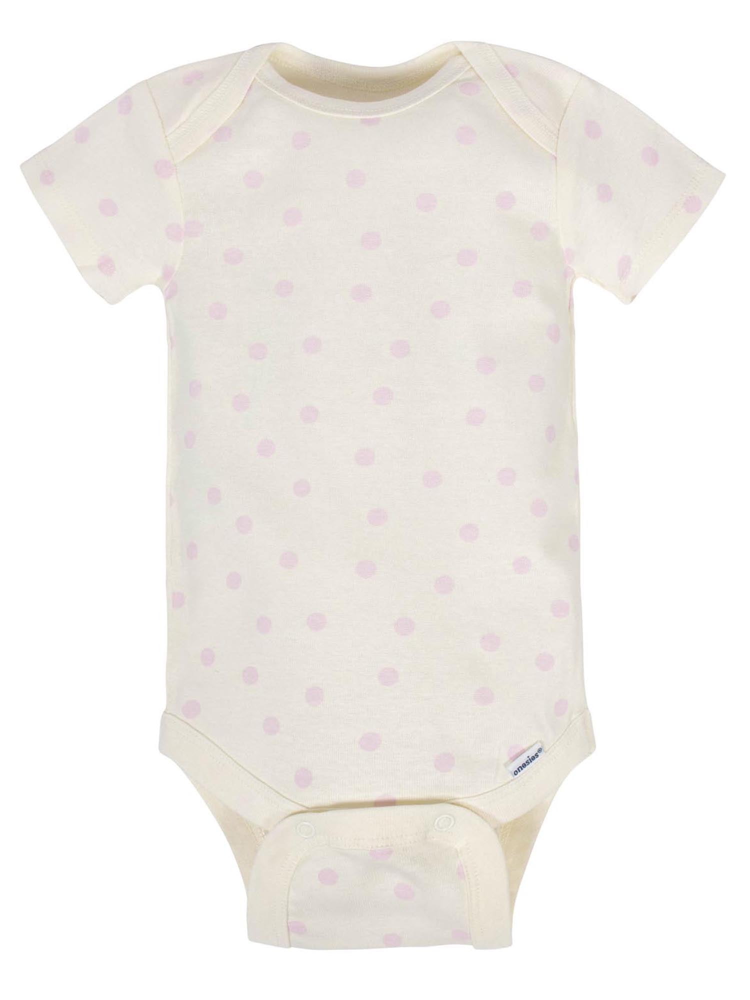 Gerber Baby Girl Short Sleeves Onesies Bodysuits, 8-Pack