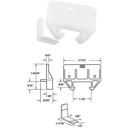 

2PK Prime-Line Polyethylene White Track Guide for 9/32 In. X 1-1/8 In. Track (2 Count)