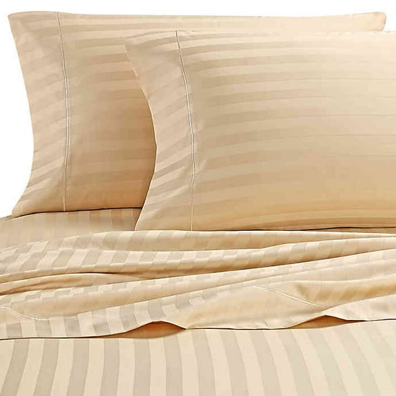 Wamsutta Damask Stripe 500-thread-count Pimacott King Sheet Set In Honey