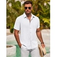 thumbnail image 6 of COOFANDY Mens Short Sleeve Button Down Shirt Lightweight Casual Shirts for Vacation Shirts, 6 of 6