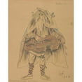 thumbnail image 2 of Stanisław Wyspiański 20x24 Gold Ornate Framed and Double Matted Museum Art Print Titled - Rapsod'. Costume Design for the Drama 'Bolesław Śmiały' (Act Two) (1904), 2 of 4