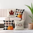 thumbnail image 5 of Fall Throw Pillow Covers 18x18 Set of 4 Pumpkin Maple Leaves and Buffalo Plaid Decorative Fall Pillow Case Autumn Thanksgiving Thankful Blessed Farmhouse Decorations Cushion Case for Couch, 5 of 6