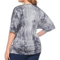 thumbnail image 5 of Fesfesfes Plus Size Tops for Women V-Neck Wrap Short Sleeve Tops Loose Casual Blouse Tie Dye Print Summer T-Shirt Tops, 5 of 9