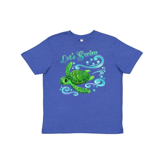 Inktastic Lets Swim Cute Sea Turtle Youth T-Shirt