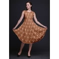 thumbnail image 4 of Bimba Orange Facets Triangle Geometric Printed Knee Length Ladies Sleeveless Holiday Wear Tank Dress-X-Small, 4 of 6