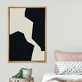 thumbnail image 3 of PixonSign Framed Canvas Print Wall Art Duotone Geometric Mid-Century Dark Ink Blots Abstract Shapes Illustrations Modern Art Boho Decorative Chic for Living Room, Bedroom, Office - 24"x36" NATURAL, 3 of 5