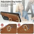 thumbnail image 6 of Nalacover Case for Samsung Galaxy S22 Plus Wallet Case with Card Holder & Zipper Pocket, 360° Rotation Ring Kickstand Premium PU Leather Cover, Shockproof Magnetic Button Flip Stand Phone Case,Brown, 6 of 9