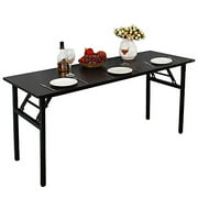 Need Computer Desk Office Desk 63 inches Folding Table with BIFMA Certification Computer Table Dining Table No Install Needed Black
