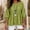 Green, variant on Women Solid Cotton Linen Tiered Ruffle Blouse Round Neck 3/4 Puff Bubble Sleeve Loose Babydoll Casual Shirts Spring Summer Fall Womens Daily Beach Tops S-XXL