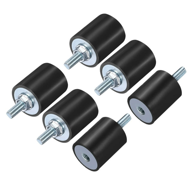 6 Pack M6x18mm Thread Studs Rubber Shock 25x30mm Male Female 6 Pack M6 Lock Nuts