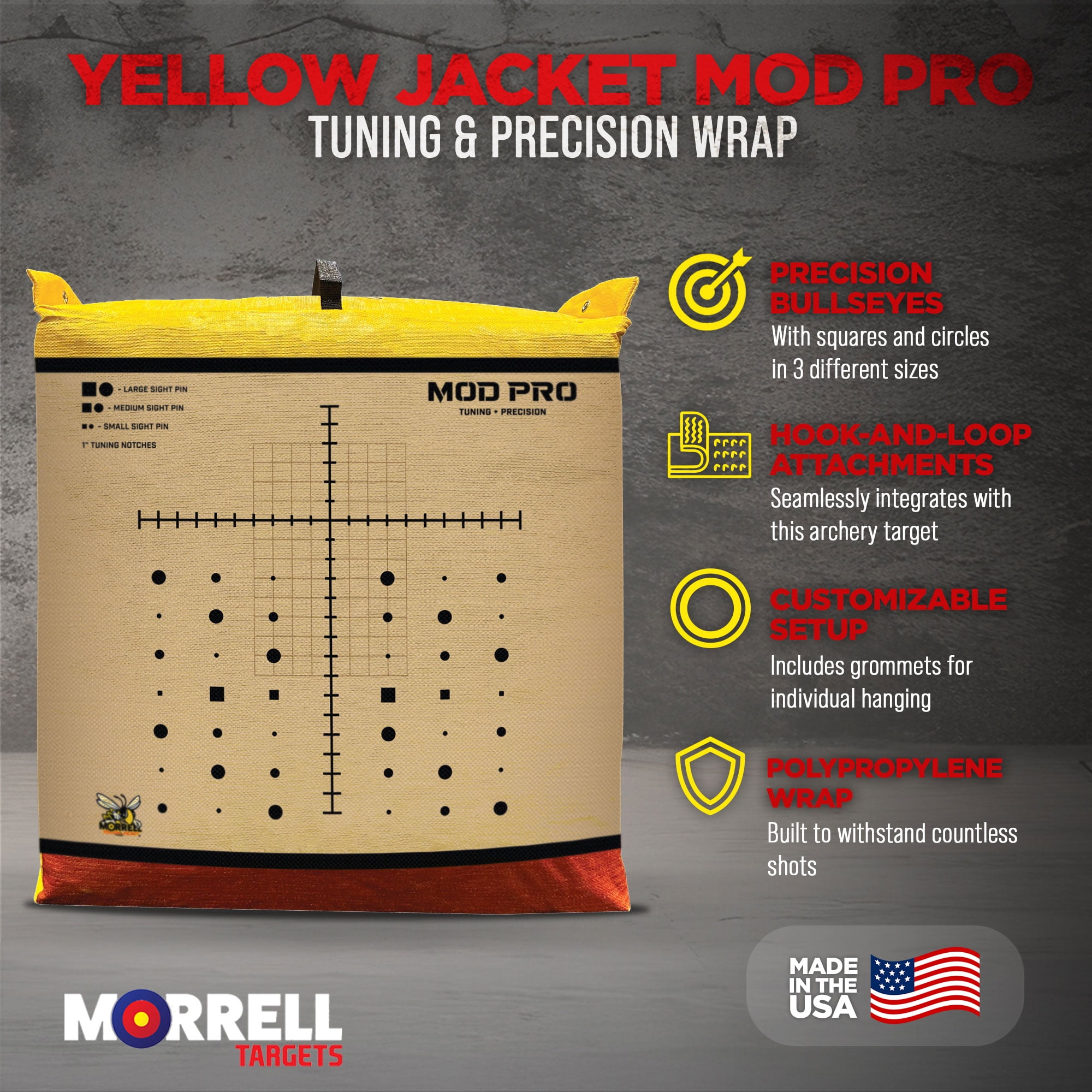 Morrell Yellow Jacket MOD Pro Polypropylene Archery Target, 4 Pack, Tan