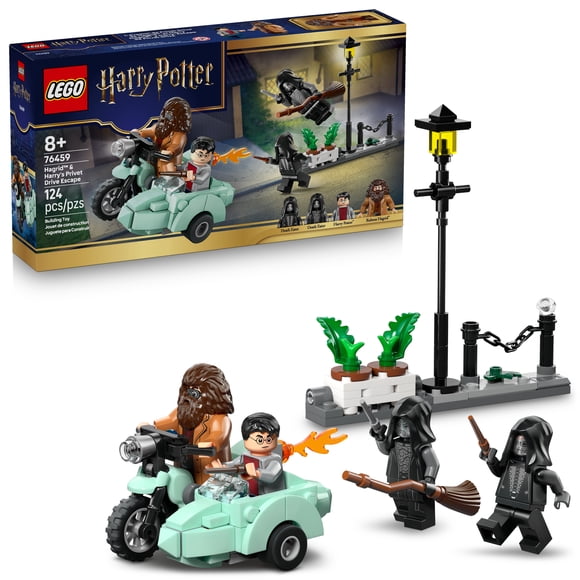 LEGO Harry Potter Hagrid & Harry’s Privet Drive Escape Building Toy for Boys & Girls - Pretend Play Set for Kids, Ages 8+ - W/Mini Hagrid's Motorcycle & 4 Minifigures - Gift for Birthdays - 76459