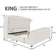 AMERLIFE King Size Velvet Upholstered Platform Bed Frame with Tall