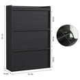 thumbnail image 2 of Shoe Cabinet with 3 Flip Drawers, Adjustable Wooden Shoe Organizer for Entryway, Hallway, or Living Room, Hidden Storage Cabinet, 2 of 7