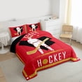 thumbnail image 3 of Homewish Sports Game Full Size Comforter Sets,Boy Ice Hockey Bedding Comforter Set,Black Red Gold Bedding Sets For Children,Breathable Room Decor Reversible,3pcs, 3 of 8