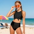 thumbnail image 2 of Hudaneo Teen Girls Swimsuits 2 Piece Bikini Sets Bow High Waist Swimsuit Size 3-14 Years, 2 of 9
