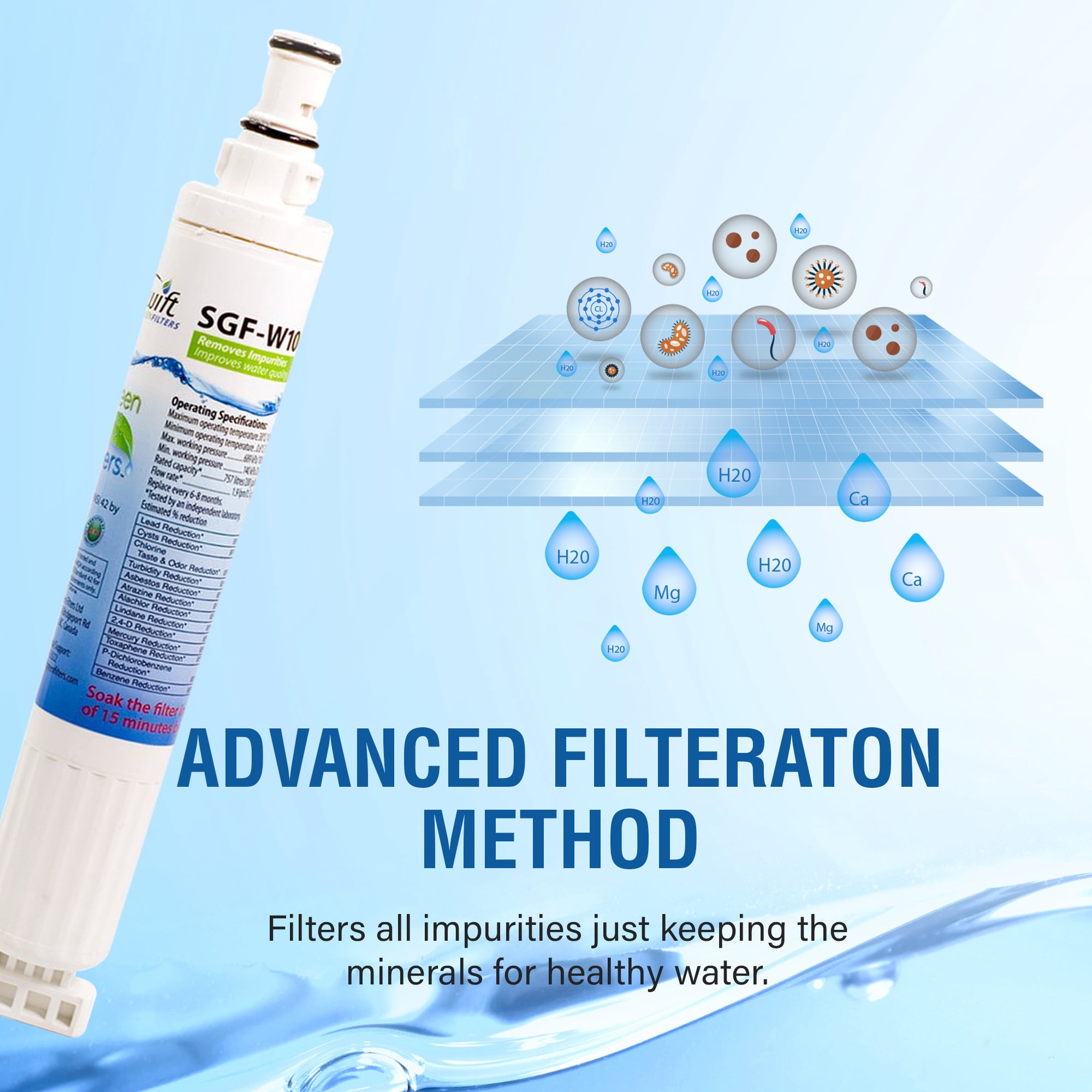 Swift Green Filters SGF-W10 Compatible Refrigerator Water Filter for 4396701,EDR6D1,FILTER 6(3 Pack)
