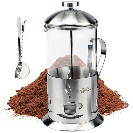 French Press Coffee Tea Maker With Clip On Measuring Spoon Lab Quality Carafe Stainless French Press Coffee Tea Maker With Clip On Measuring Spoon Lab Quality Carafe Stainless