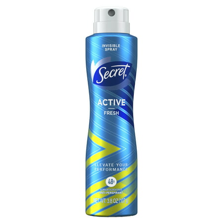 Secret Invisible Spray Antiperspirant and Deodorant for Women, Active Fresh, 3.8