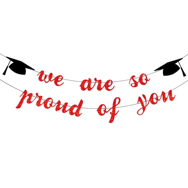 Modern Home Decor, Graduation Banners Glitter We Are So Proud Of You Garland Class Of Banner Set for Graduation Decorations