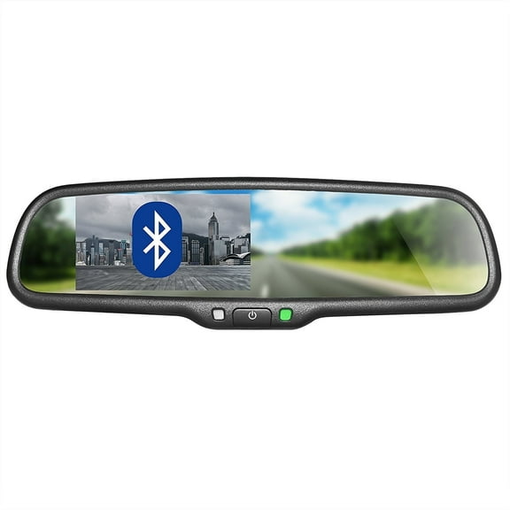 Master Tailgaters OEM Universal Rear View Mirror with 4.3" LCD Screen   Bluetooth Enabled