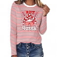 thumbnail image 2 of Womens T Shirts 2026 Striped Carnival T Shirt Colorful Festival Graphic Tee Casual Long Sleeve Top For Party Celebration Trendy Flowy Tees, 2 of 4