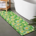 thumbnail image 2 of Green Daisy Flower Floral Pattern Bathroom Rugs Mat,Non Slip Microfiber Bathroom Rug,Rubber Backing,Soft Bathroom Mats for Bathroom Floor,Tub and Shower,47x17in(120x43cm), 2 of 5