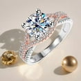 thumbnail image 3 of Forever Jewels 2Ct Round Moissanite Womens Engagement Ring 14K Two Tone Gold Plated, 3 of 4