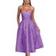 thumbnail image 1 of Vestidos de verano sin tirantes para el regreso a casa con bolsillos, corsé, línea A, midi, para fiesta de cóctel, vestidos morados, 1 of 6