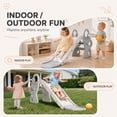 thumbnail image 6 of DKMOCO Foldable Toddler Slide，Kids Slide with Basketball Hoop & Ring Toss, Indoor Outdoor Playset for Kids 1-3, White Gray, 6 of 8