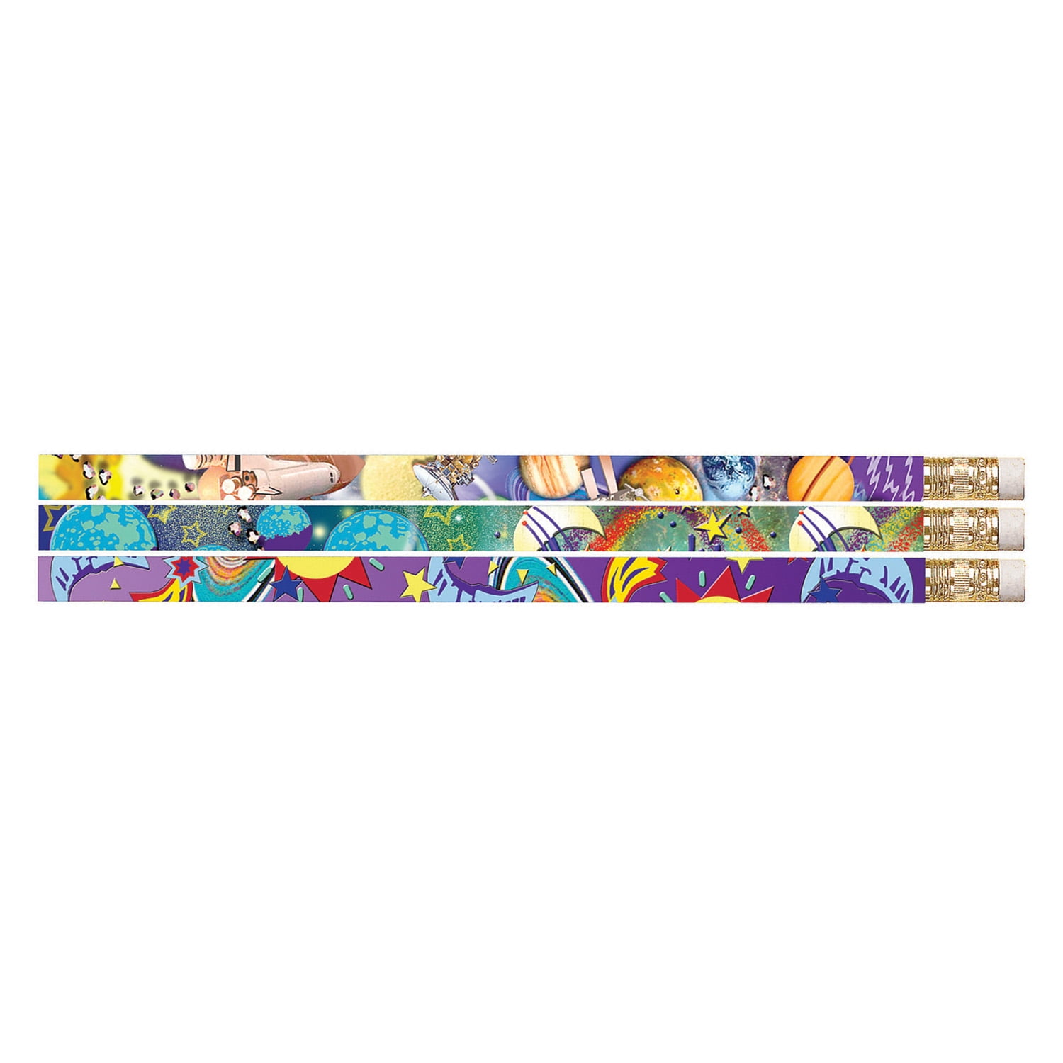 Musgrave Pencil Company Galaxy Galore Motivational/Fun Pencils, 12 Per Pack, 12 Packs