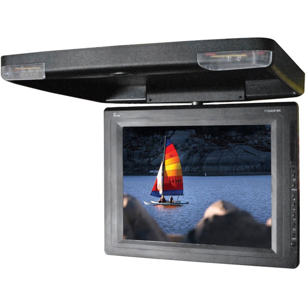 Tview T1508irbk 15 Overhead Flip Down Car Monitor W/ Remote T1508irbk