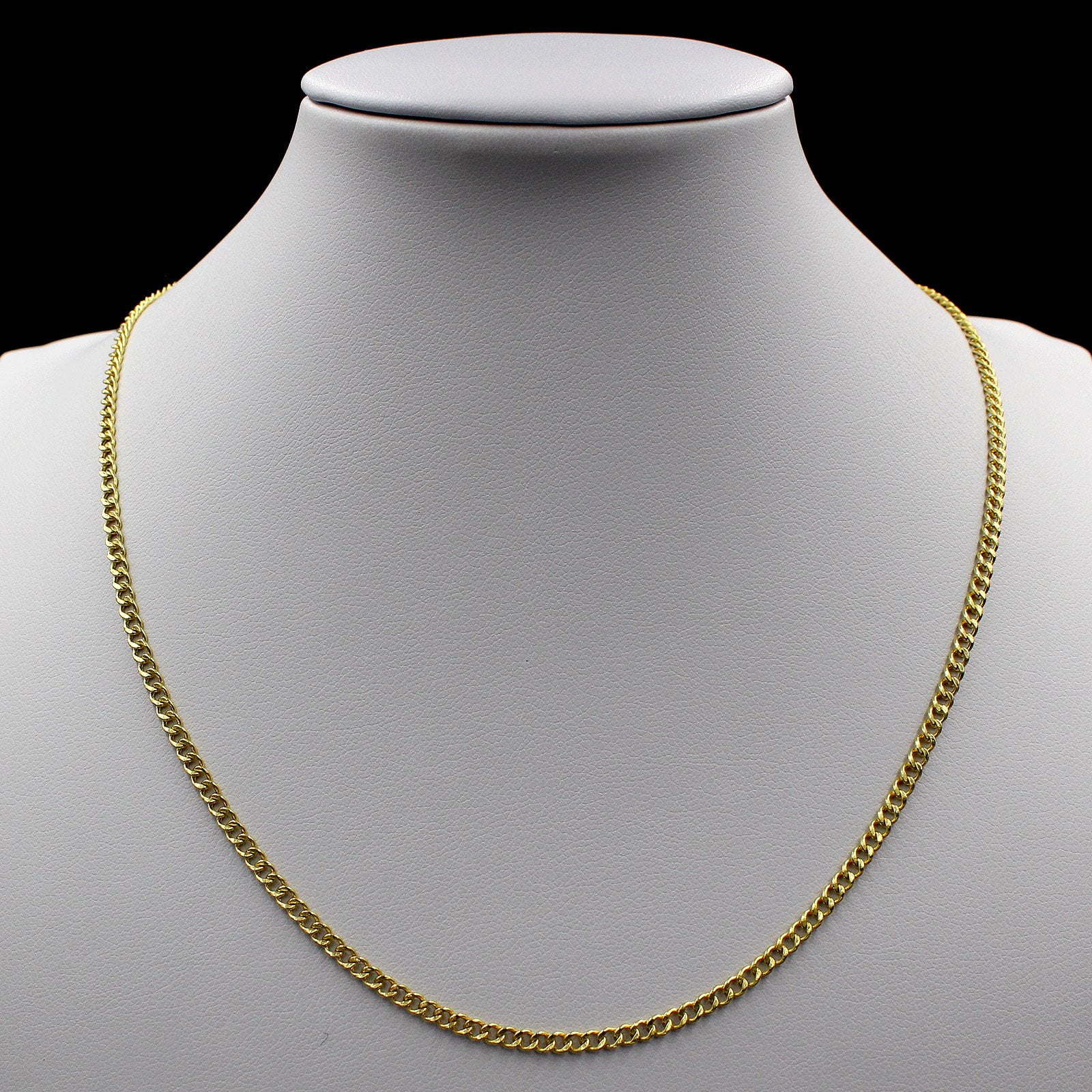 14K Yellow Gold 2.0mm Cuban/Curb Link Chain Necklace- Made in