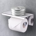 thumbnail image 7 of Toilet Roll Holder with Phone Shelf, Toilet Paper Holder for Bathroom Washroom, SUS 304 Stainless Steel Toilet Tissue Holder,Two Installation of 3M Self-Adhesive and Wall Mounted - Chrome, 7 of 7
