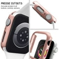 thumbnail image 5 of 4 Pack Compatible for Apple Watch Case 45mm [NO Screen Protector] Series 7, Hard PC Bumper Case Protective Cover Frame Compatible for iWatch 45mm, Black/Rose Gold/Silver/Clear, 5 of 5