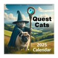 thumbnail image 2 of Huepoe 2025 Weird Medieval Quest Cats Wall Calendar - 12 Month Fantasy Cat Art Hanging Planner for Home, Office, D&D Lovers (8.5"x17"), 2 of 7
