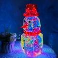 thumbnail image 6 of Kripyery LED Prismatic Iridescent Snowman Ornaments USB Powered 3D Light Up Snowman Colorful Christmas Night Light for Home Party, 6 of 7