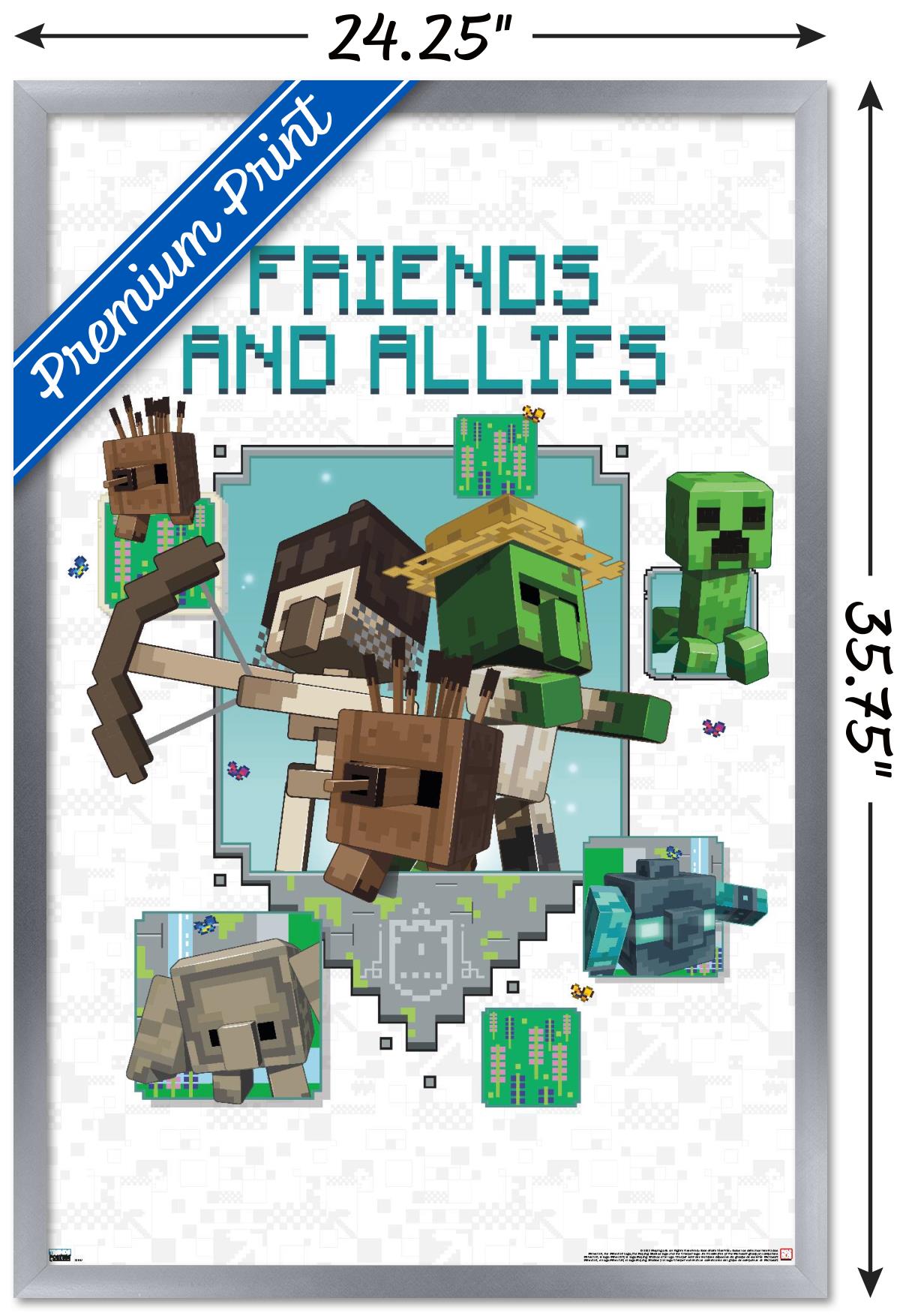 Minecraft: Legends - Friends and Allies Wall Poster, 22.375" x 34" Framed