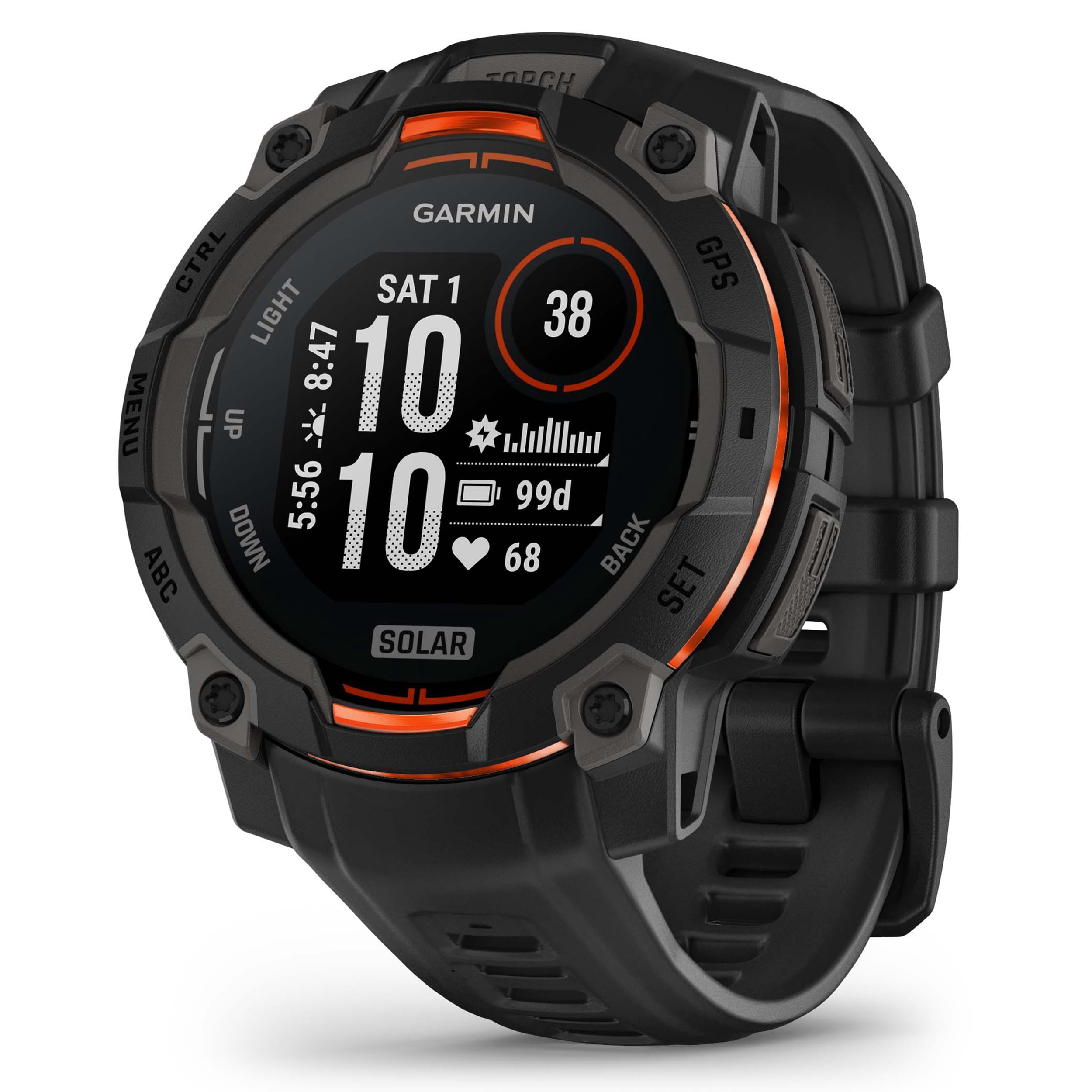 Garmin Instinct 3 Solar 45mm (Black) Rugged Outdoor GPS Smartwatch Bundle with PlayBetter Portable Charger & HD Screen Protectors
