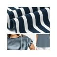 thumbnail image 5 of GRACE & GRANDEUR Women's Plus Size Summer Tops Striped Crew Neck T-Shirts Raglan Sleeve Casual Blouses 1X Navy Blue, 5 of 6