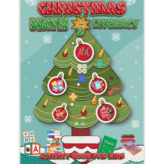 Christmas Math and Literacy Activity Book for Kids, (Paperback)