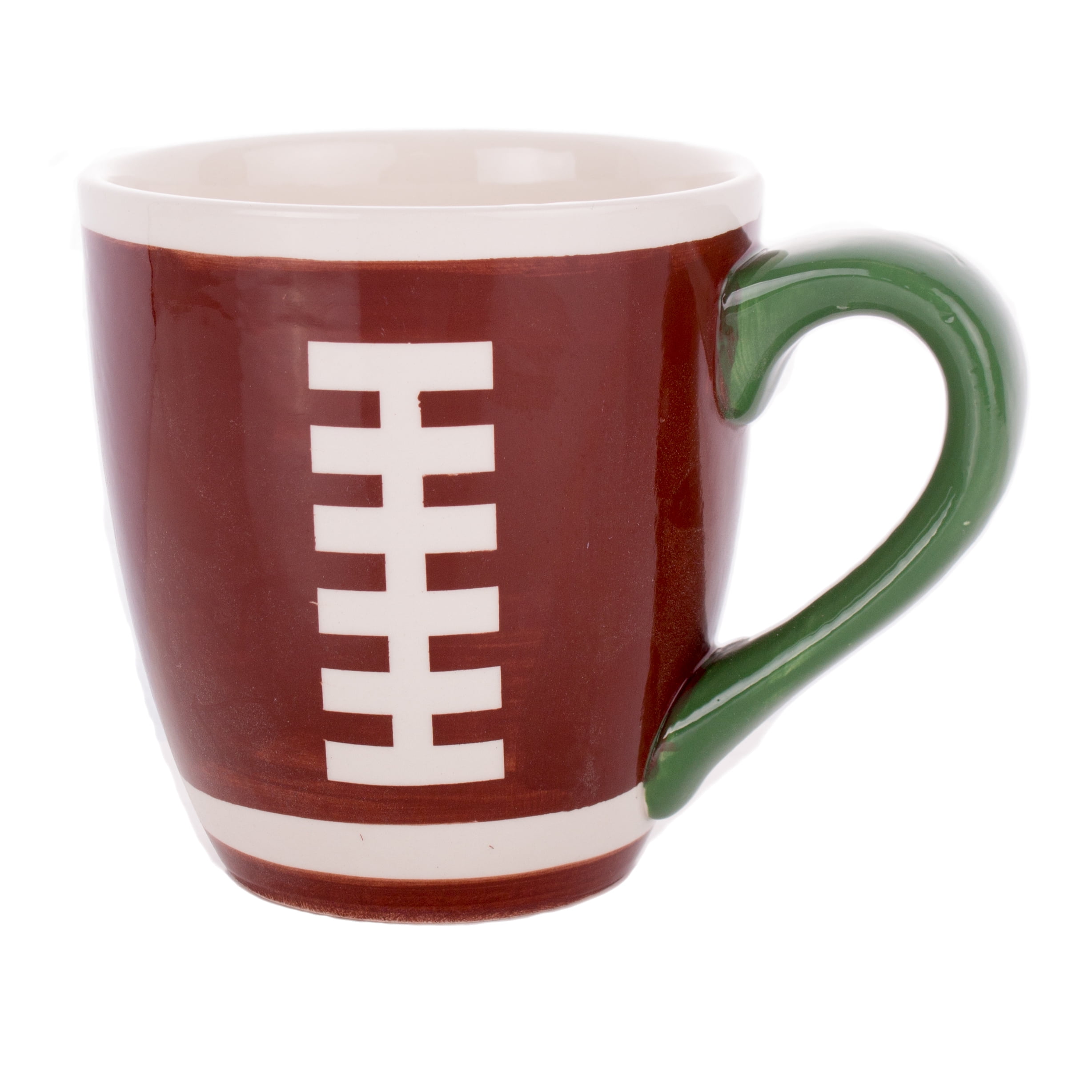 Burton & Burton Baseball 13 oz Ceramic Coffee Mug Great Gift for Sports Fans,white with red baseball pattern,13 ounce