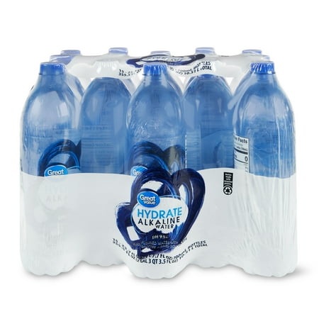 Great Value Hydrate Alkaline Water, 23.7 fl oz, 15 Count