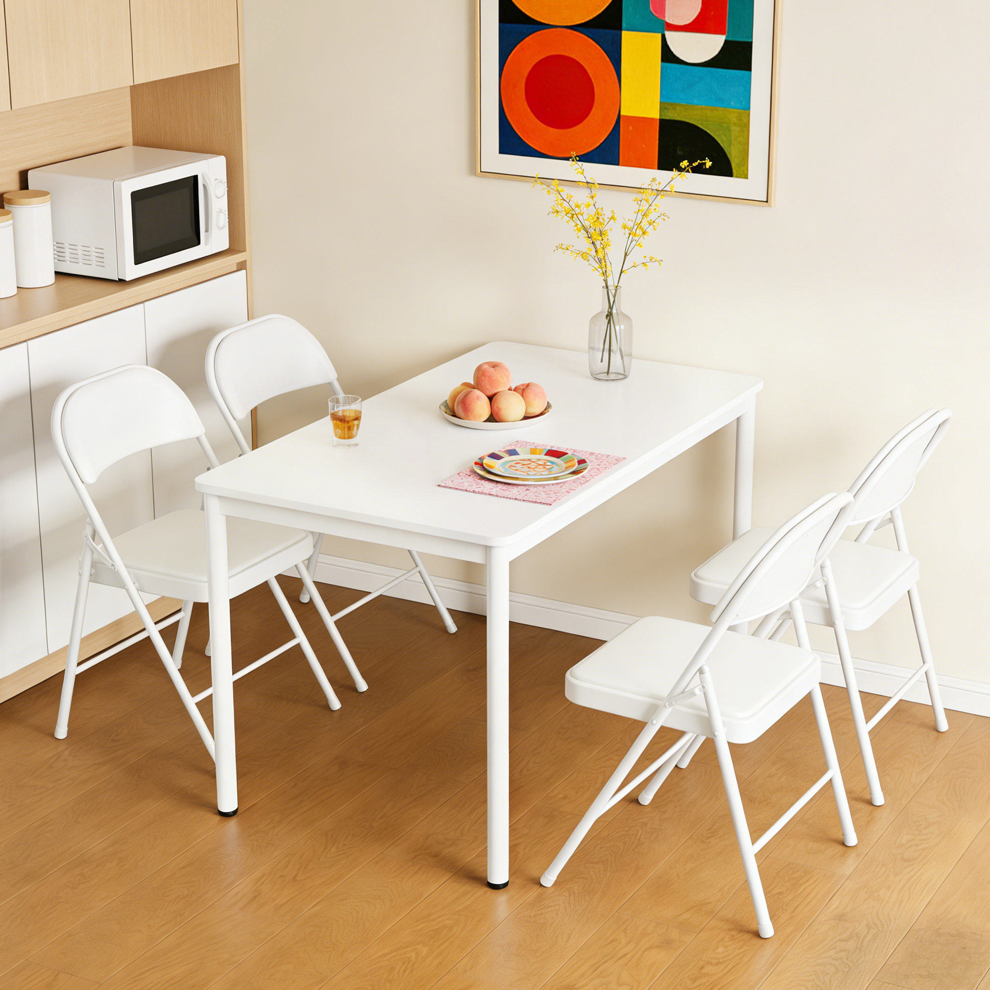 HaiCube 2-Pack PU Leather Folding Chair, White photo 7
