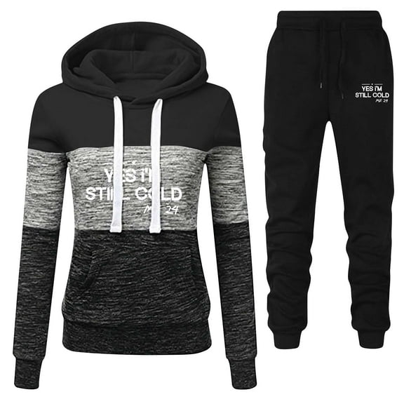 GERsome Women Hoodies Sweatsuit Long Sleeve Hooded Matching Joggers Sweatpants 2 Piece Tracksuit Sets