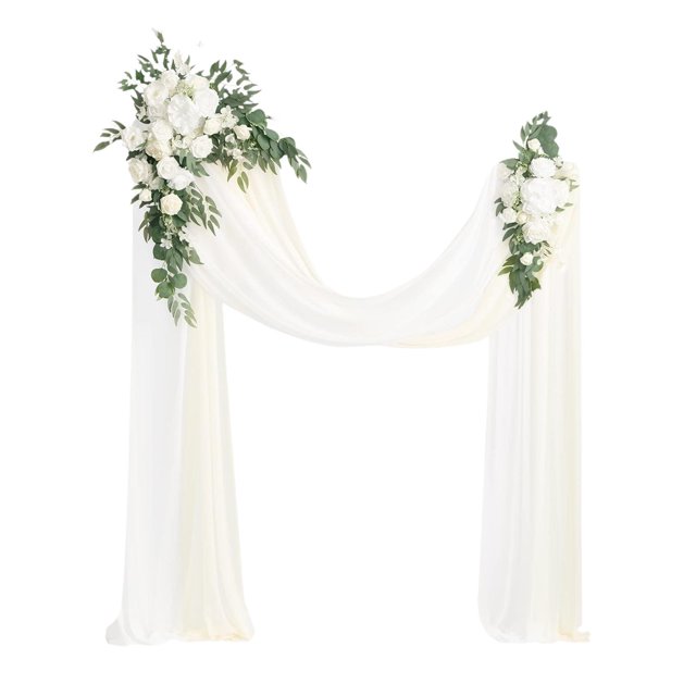 Kit de arco de flores artificiales para boda, guirnalda de rosas falsas, fondo floral Blanco