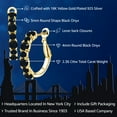 thumbnail image 2 of Gem Stone King 18K Yellow Gold Plated Silver Black Onyx Hoop Earrings for Women (2.36 Cttw, Gemstone December Birthstone, Round 4MM and 3MM), 2 of 5