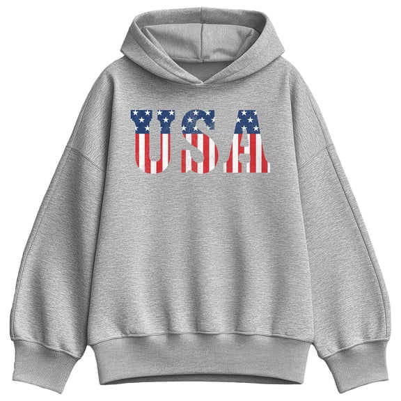 Instant Message - USA Classic Oversized Fleece Hoodie Sweatshirt